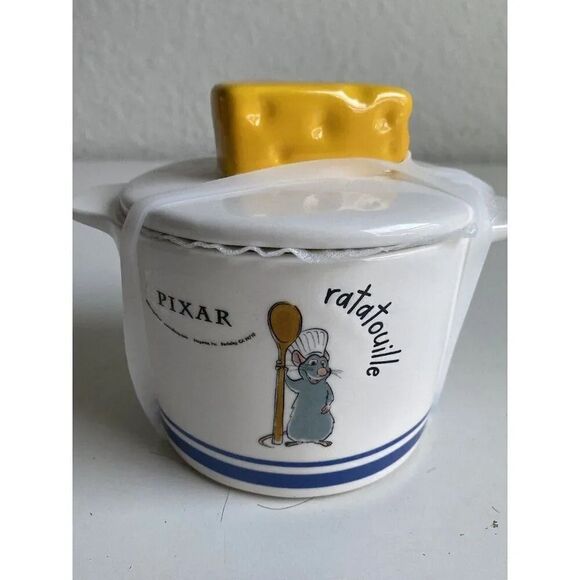 Rae Dunn Disney Ratatouille Remy Baking Dish With Cheese Wedge Lid Ceramic NEW - Picture 2 of 9